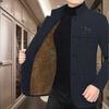 Высококачественная шерстяная, флисовая и утолщенная куртка для среднего возраста на осень и зиму, мужской воротник-стойка, повседневное и универсальное шерстяное пальто