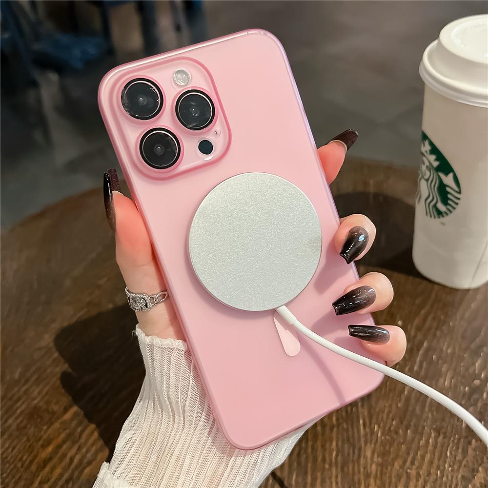 Ультратонкий матовый прозрачный чехол Magsafe Magnetic Case для iPhone 16 14 13 11 12 15 Pro Max Frosted Hard Full Protection Cover