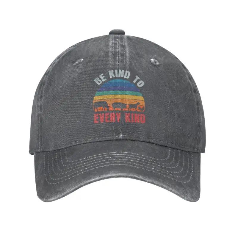 Classic Cotton Vegan Vegetarian Baseball Cap for Men Women Personalized Unisex Be Kind To Every Kind Animal Sunset Dad Hat