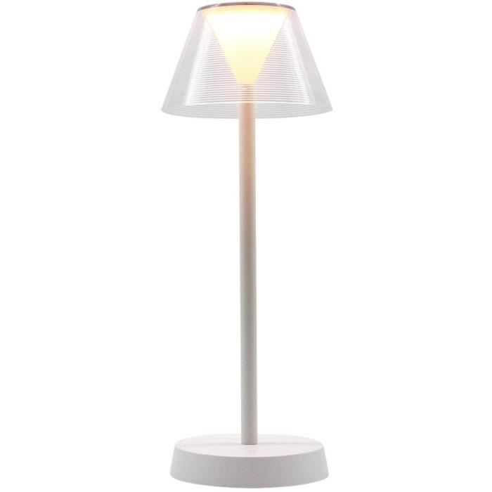 Lampe De Table Sans Fil - LUMISKY - BEVERLY WHITE - H34 Cm - LED Blanc Chaud
