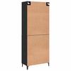 Highboard Set of 2 Black Oak Effect Wood Based Material