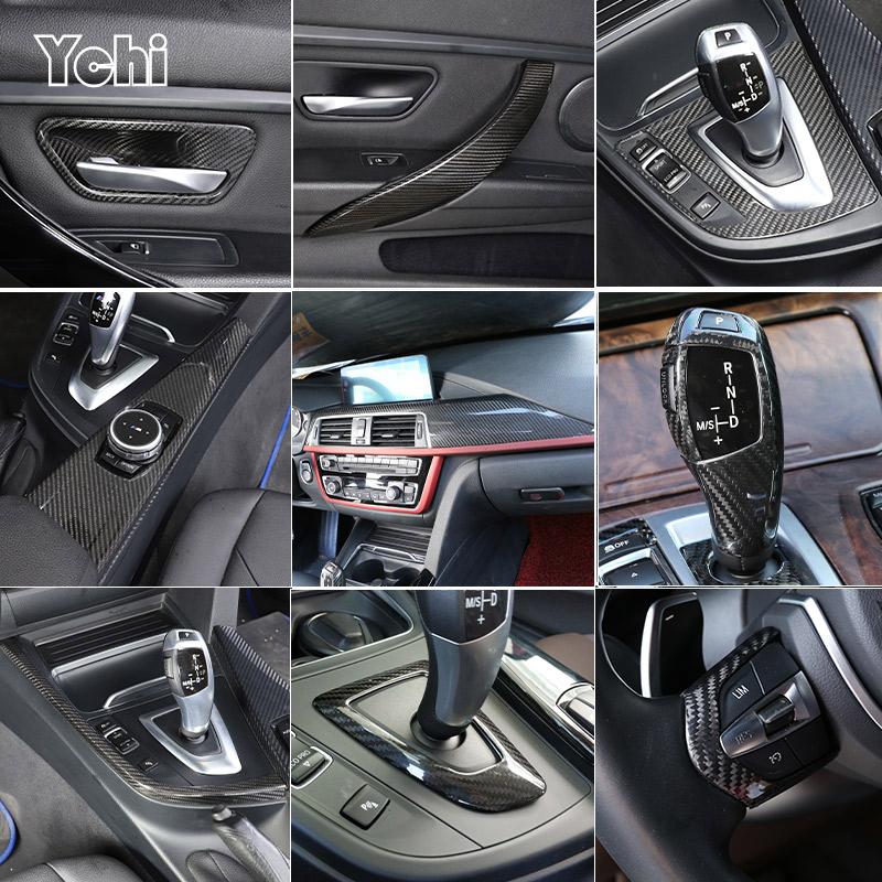 Для BMW 3 4 серии F30 F31 F32 F35 2013-2019 Накладки-наклейки Декоративная отделка Панели переключения передач Консоли Автомобиля из Настоящего Углеродного Волокна