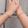 Fashion Simple Heart Shape Magnetic Couple Bracelet Silver Color Personality Vintage Women Man Promise Bracelet Lover Jewelry