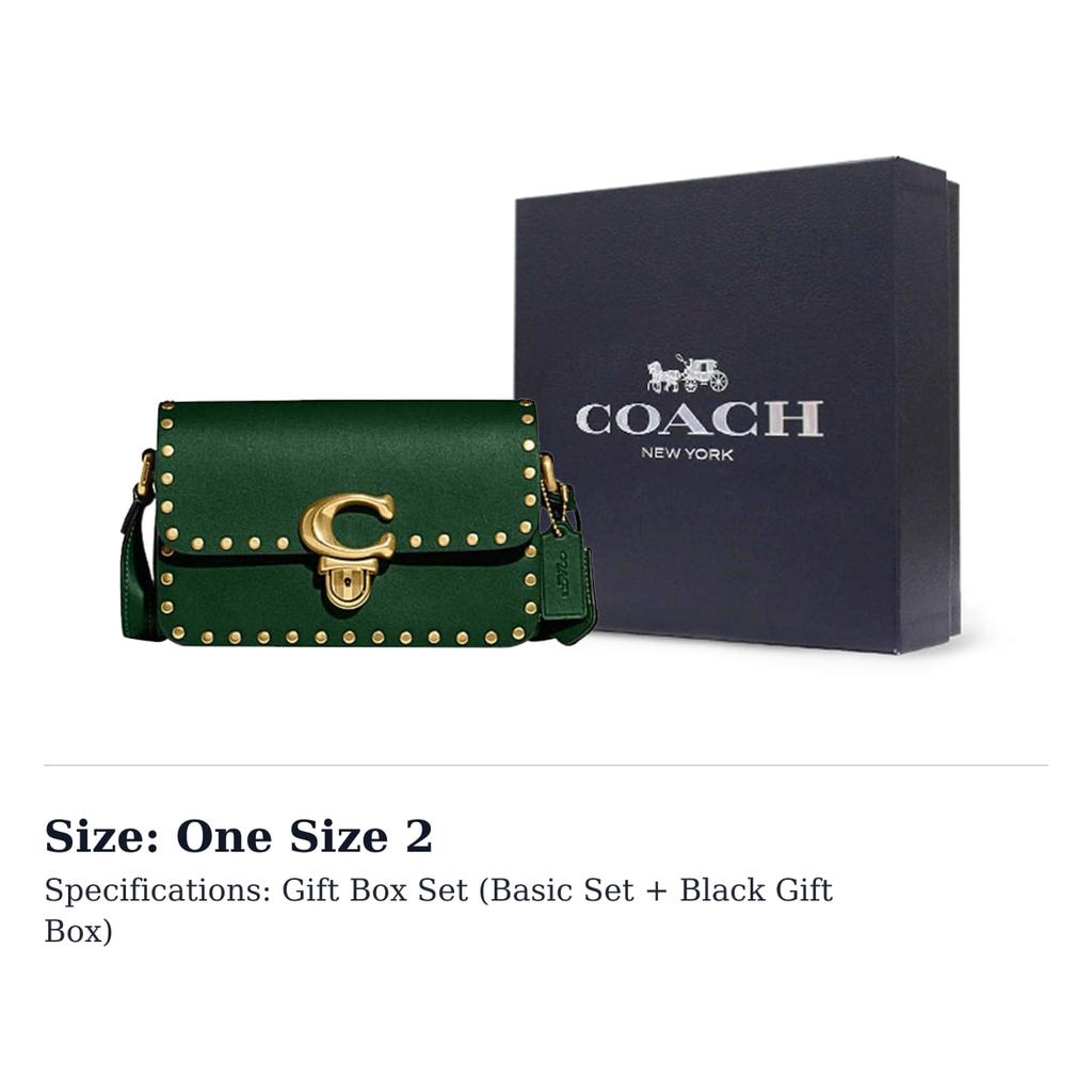 COACH Studio Cow Leather Crossbody Bag, Shoulder Bag Small Women's Green CC384-B4CZS