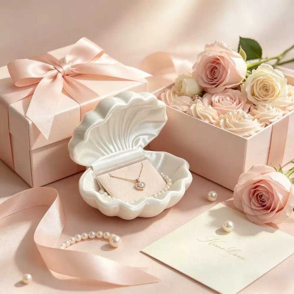 3D Printed Jewelry Storage Tray Multi-function Jewelry Organizer Shell Shape Storage Box Desk