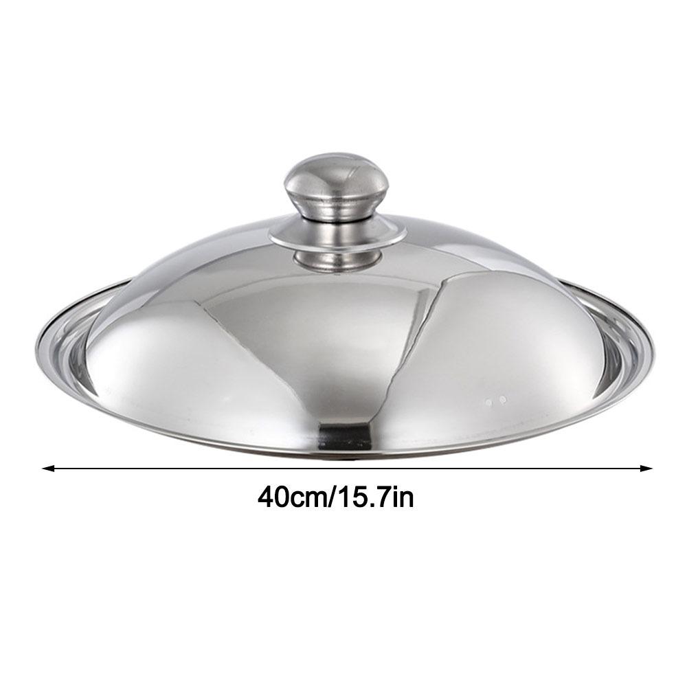 Stainless Steel Wok Pot Lid 28-42cm Kitchen Food Lid New Bowl Cover Restaurant Kitchenware