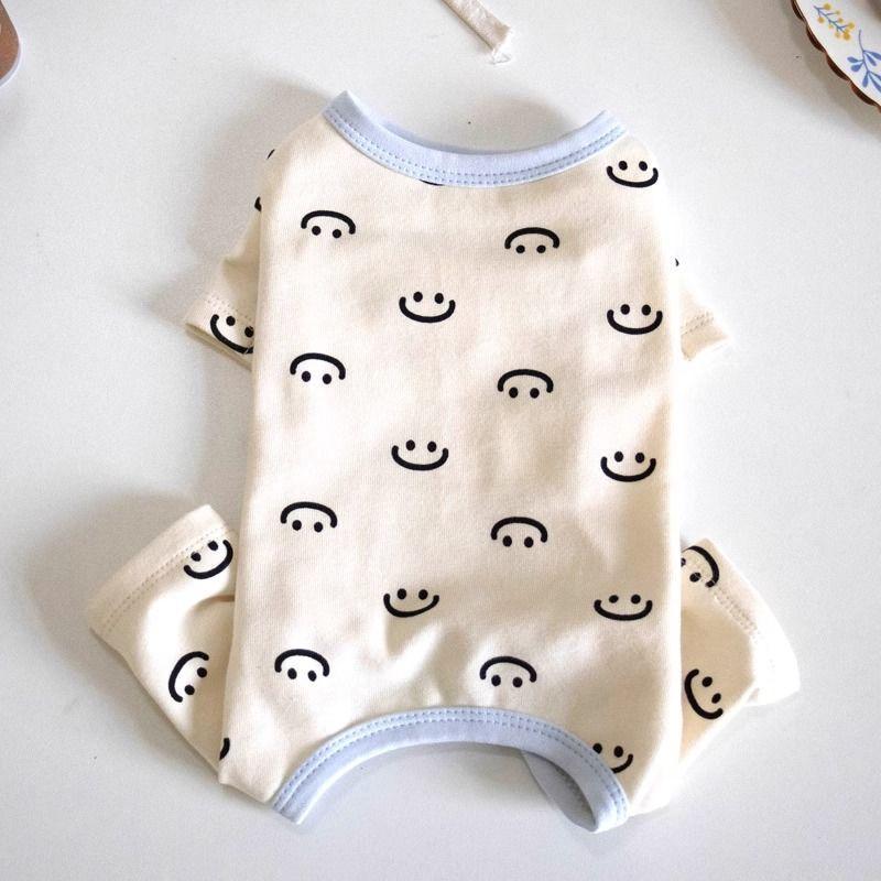Spring and Autumn Surgical Bag Belly Cat Clothes German Velvet One-piece Teddy Bi Bear Striped Four-legged Dog Pet Clothes