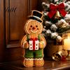 Gift for Friends And Family Christmas Gingerbread Man Ornament, Hand Painted Vintage Wooden Tabletop Retro Style Ornaments Figurine, Rustic