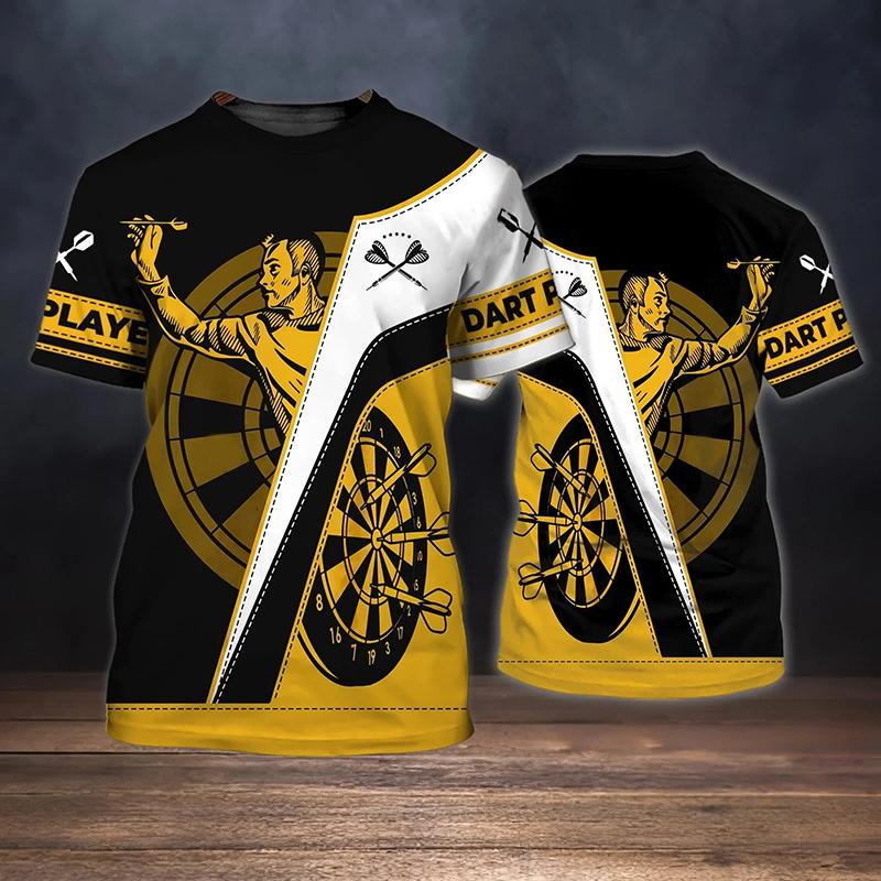 Beer And Darts 3D Print Men T-shirt Summer Cool Streetwear O-Neck Short Sleeve T Shirts Oversized Harajuku Boys Kids Tees Tops