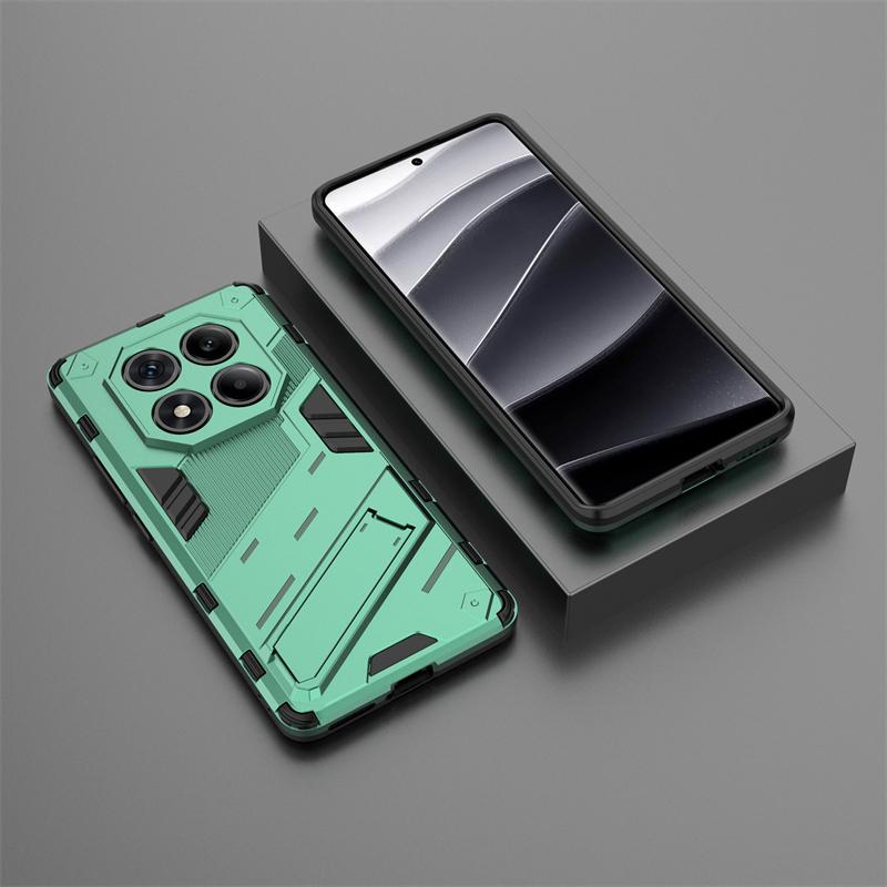 Punk Bracket Phone Case For Xiaomi Redmi Note 14 4G Global Case Shockproof For Redmi Note 14 Pro 4G Funda Back Cover
