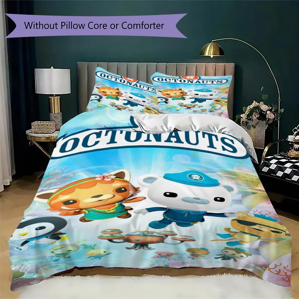 Octonauts Pattern Bedding,Quilt Set Quilt Cover Pillowcase Home Birthday Gift (1*duvet cover+2*pillowcase,without core)SSJT0917312