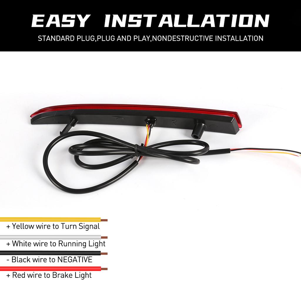 LED Rear Bumper Reflector Light For For Cadillac ATS XT5 For Chevrolet Camaro Pontiac G8 Function Brake Dynamic Turn Signal 12V