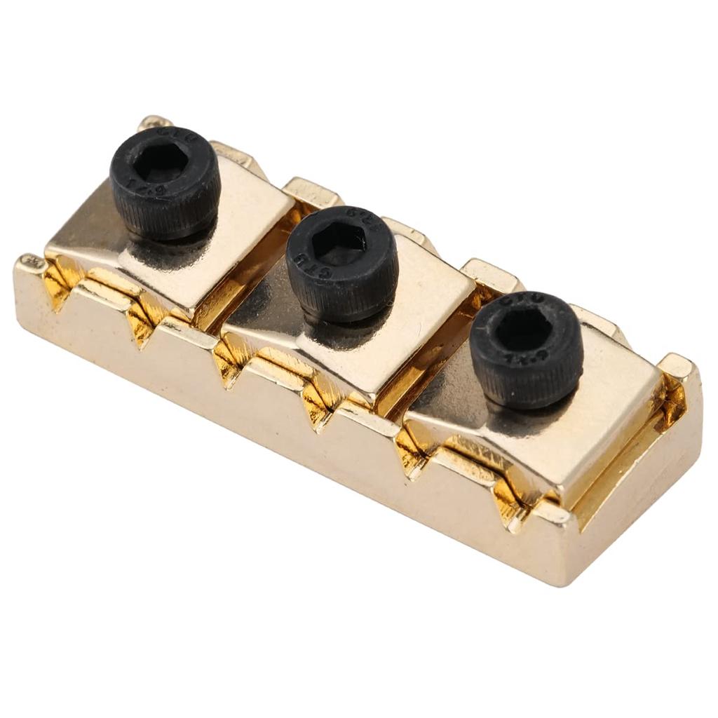 Musiclily Pro 43mm Guitar Locking Nut R3 Steel Floyd Rose Tremolo Bridge for Electric Gold Guitars,