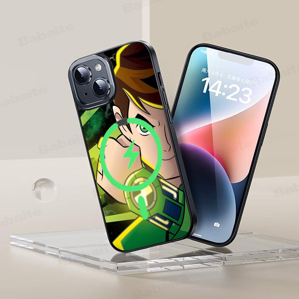 Classic Cartoon TV B-Ben-10 Phone Case Magnetic Case For IPhone 16 14 13 12 11 15 Pro Max Plus For Magsafe Wireless Charge Cover