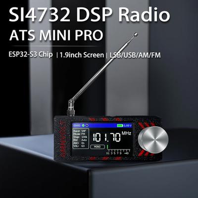 Обновлённое мини-радио SI4732 ATS MINI PRO Карманное радио с усилителем для наушников Hi-Z ESP-32-S3 FM AM SSB LSB USB Полнодиапазонное радио