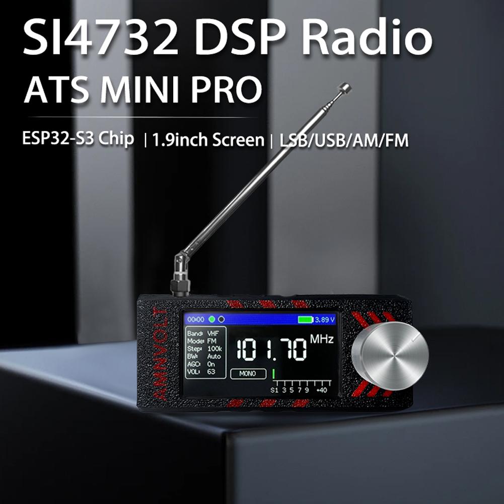 SI4732 LSB USB AM FM FM/AM DSP Radio 1.9inch IPS Screen Mini Pocket Radio HF SW MW VHF Portable Radio Receiver with Antenna