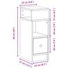 Nightstand with Drawer Concrete Gray 9.8 x 12.2 x 26 in (25 x 31 x 66 cm)