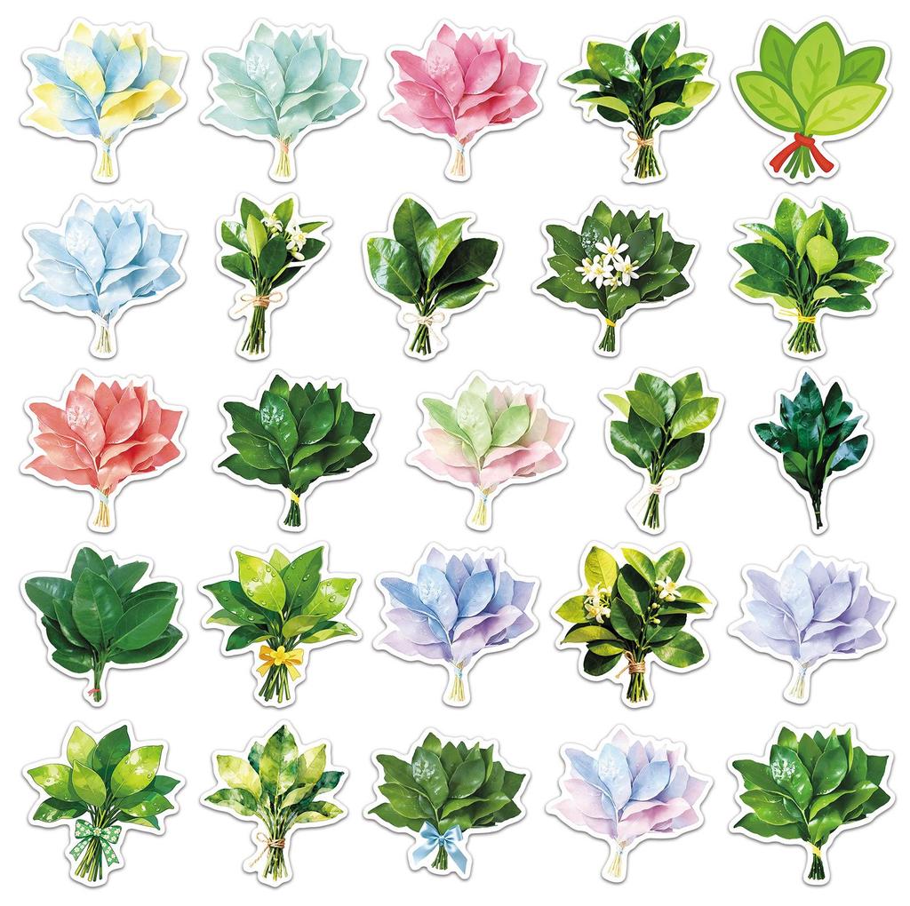 50 Pomelo Leaf Stickers for Blessings, Exorcism, and Decorative Use in Notebooks, Planners, or Storage Boxes