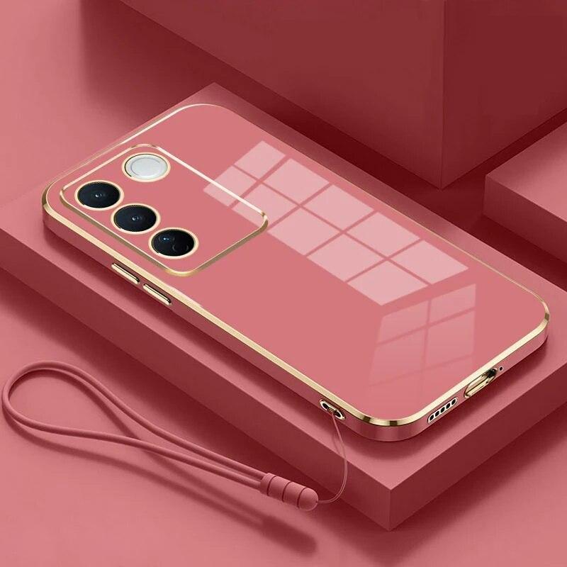 Чехол для vivo V27e vivo V27 Pro, чехол для телефона Vivo X27, чехол V2230 V2231 V2246 V2237, роскошный противоударный чехол с квадратным покрытием
