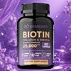 High-content biotin complex capsules, 25000mcg biotin, collagen, keratin, suitable for both men and women.