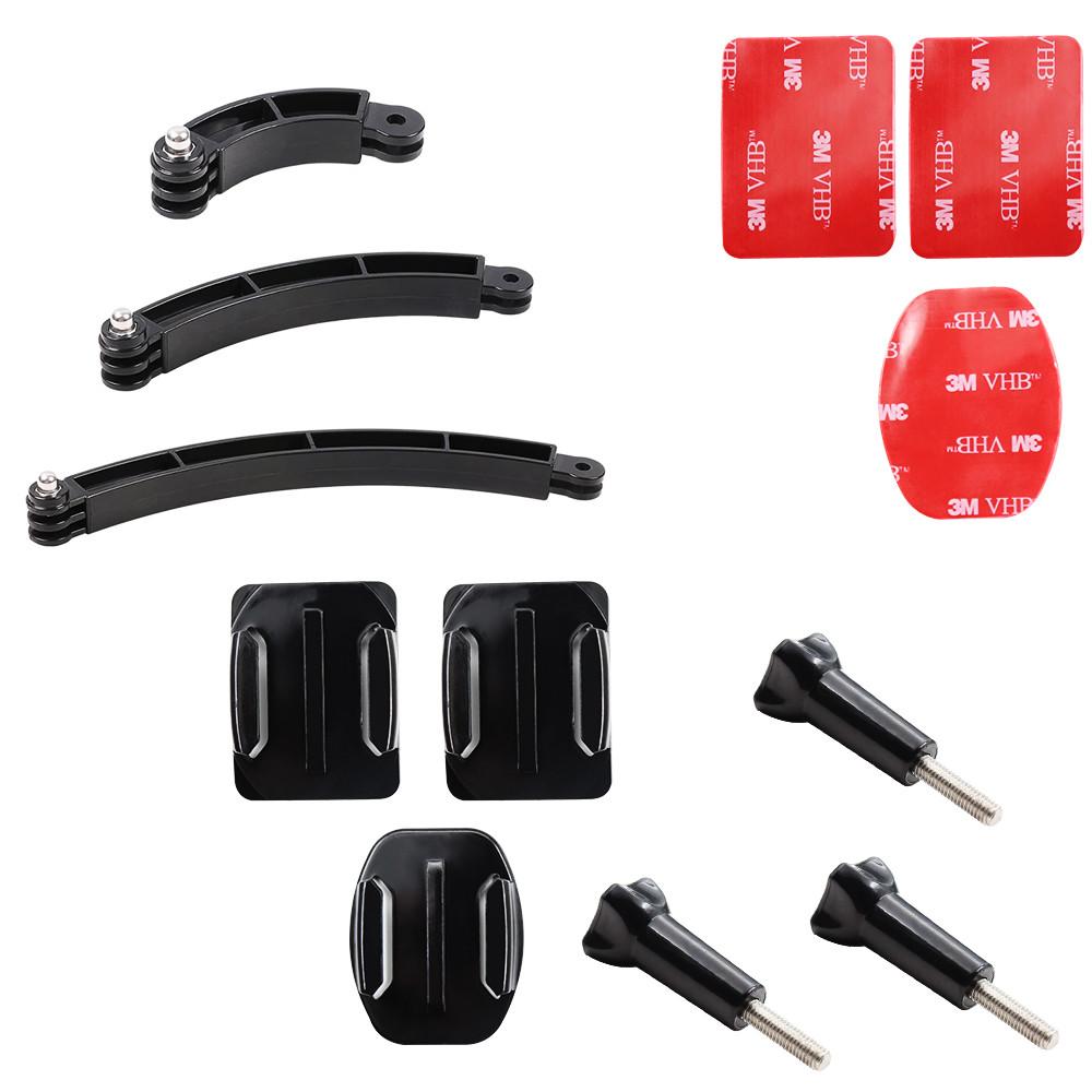 3-позиционный удлинитель для шлема, изогнутая палка для селфи для GoPro Go Pro 10 9 8 7 SJCAM Xiaomi Yi 4K DJI Аксессуары для камер