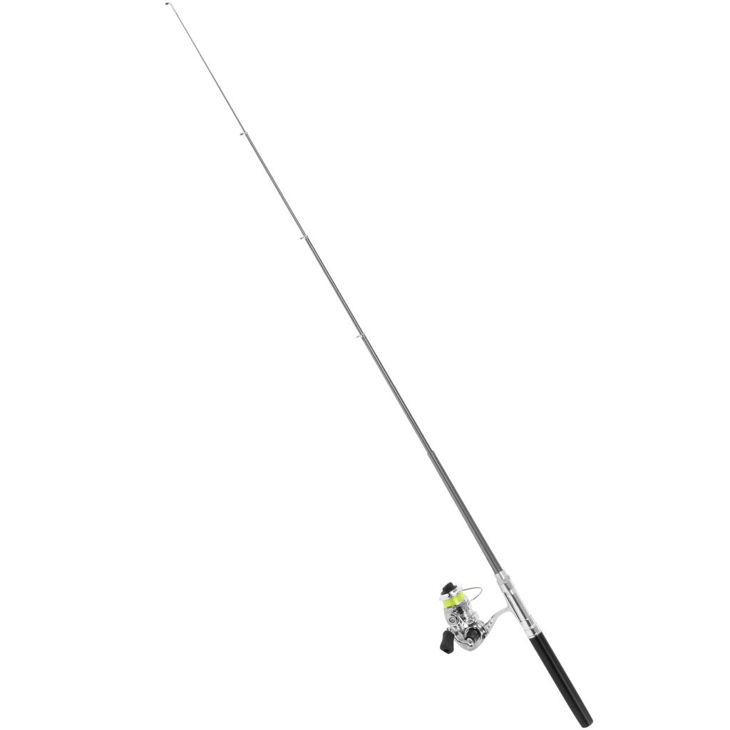 Портативное мини удилище в форме ручки, карманное выдвижное удилище с катушкой, черное