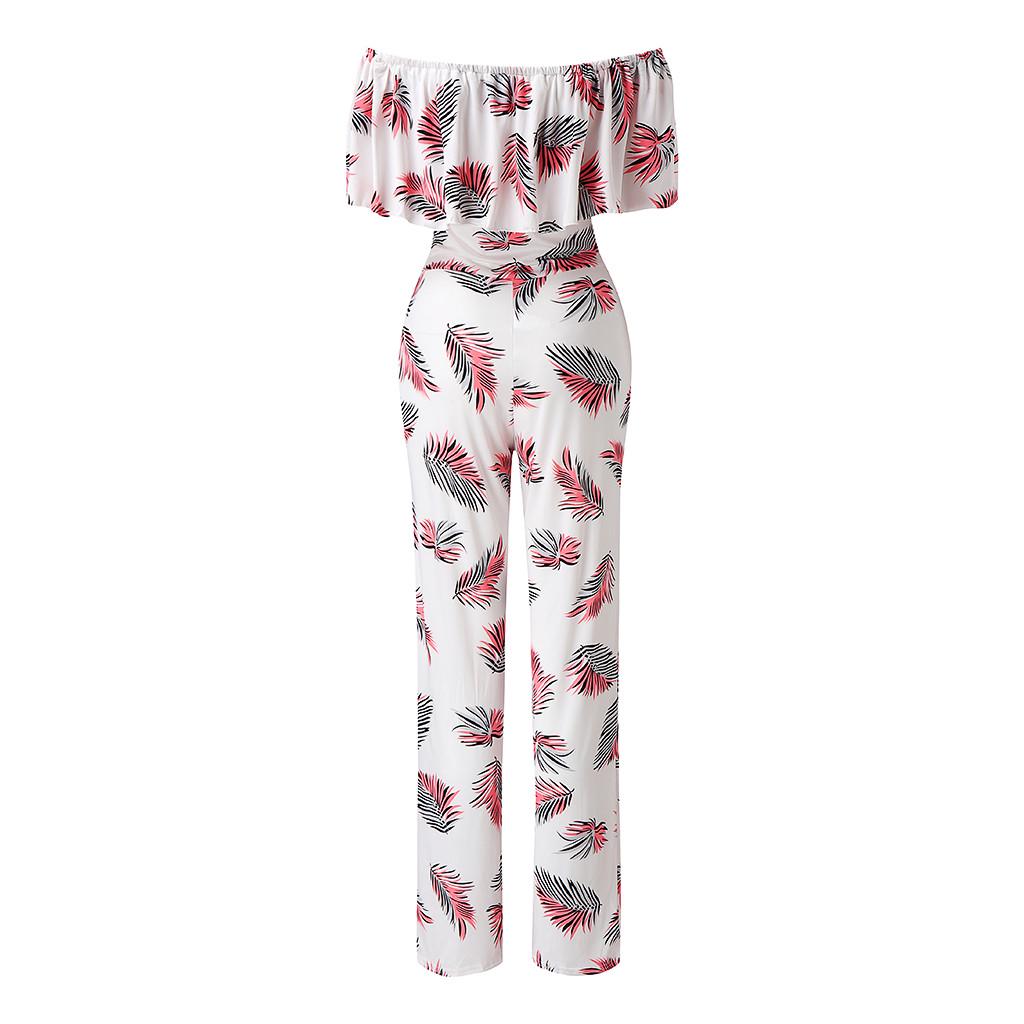 Женские повседневные модные цельные брюки с короткими рукавами и принтом