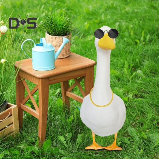 1 комплект нарядов для газонного гуся, ожерелье со стразами в стиле хип-хоп, винтажные солнцезащитные очки, украшение для статуи гуся на открытом воздухе, украшения для одежды, аксессуары