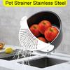 Кастрюля из нержавеющей стали, дуршлаг, слив для кастрюли, дуршлаг для пасты, спагетти, нержавеющий, эффективный слив воды