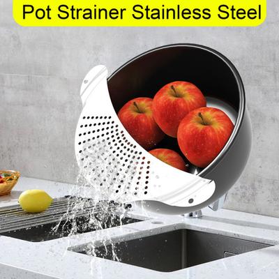 Кастрюля из нержавеющей стали, дуршлаг, сливная кастрюля, дуршлаг для пасты и спагетти, нержавеющий, эффективный инструмент для слива воды для дома, ресторана