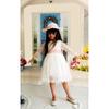 Princess Girl White Dress with Hat and Lace