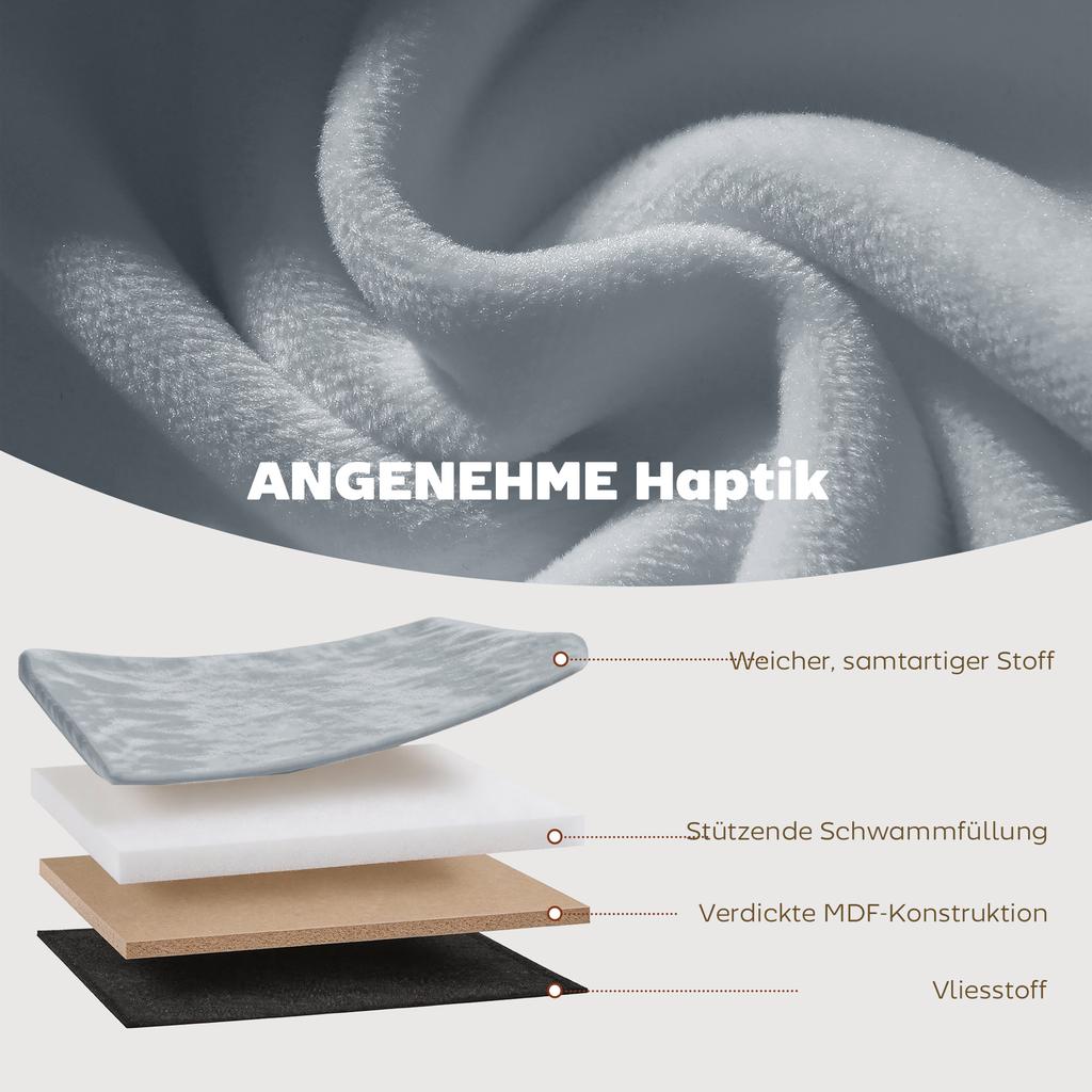 Foldable Storage Bench Velvet Look Upholstered Bench For Living Room 76 X 38 X 35 Cm Dark Gray