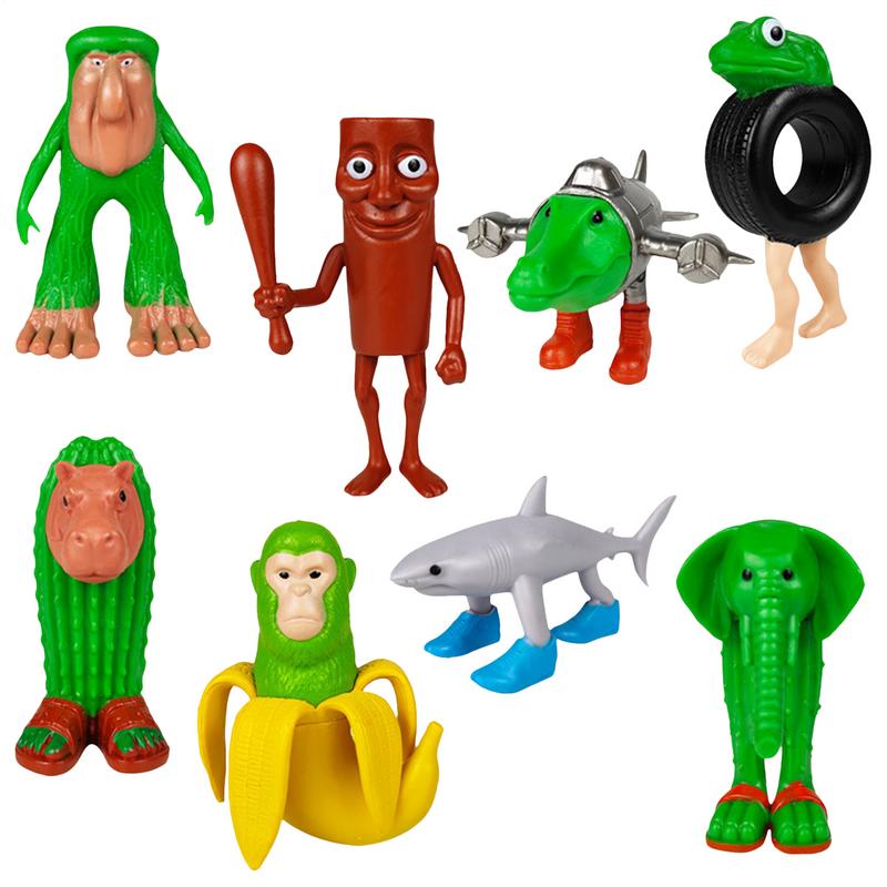 8pcs Toys Tung Tung Tung Sahur Toy Tralala Shark Doll Wearing Shoes Action Figure For Child