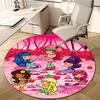 1pc Strawberry Princess5 Design Printed Area Round Carpet for Bedroom Living Room Home Decor Rugs Mat Non Slip Mat Rug for Bedside