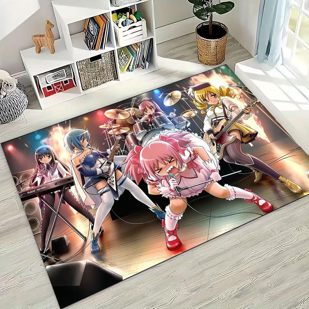 Мультяшный ковер Puella Magi Madoka Magica для девочки, аниме, для спальни, гостиной, дивана, домашний коврик, декор, большой детский нескользящий коврик для пола