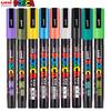 Uni Posca Полный Маркер PC-1M 3M 5M Разноцветные Акриловые Перманентные Маркеры для Постера Граффити Рисования Перо для Ткани Камня Металла