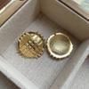 Mid-Century Style Luxury Metal Woven Button Stud Earrings for Women