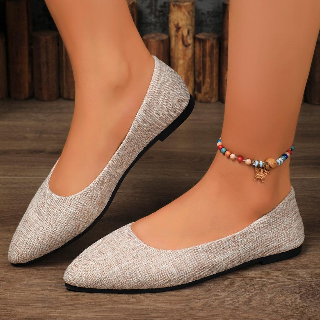 Comfortable Low Heel Pointed Toe Women's Casual Shoes Autumn New Style Fashionable Flat Footwear Breathable Women's Shoes