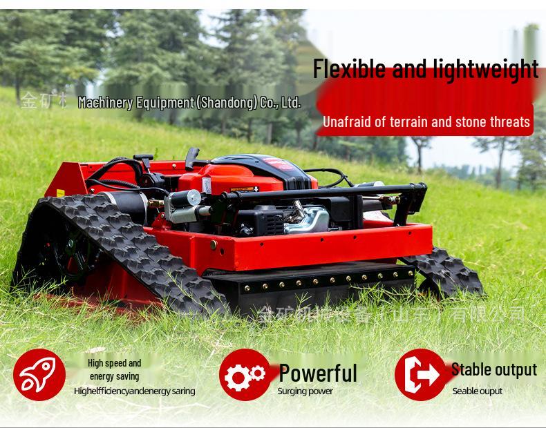 Remote Control Tracked Gasoline Lawn Mower for Canadian Slopes