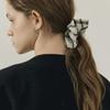 AUBARD Sheer Check scrunchy_Beige