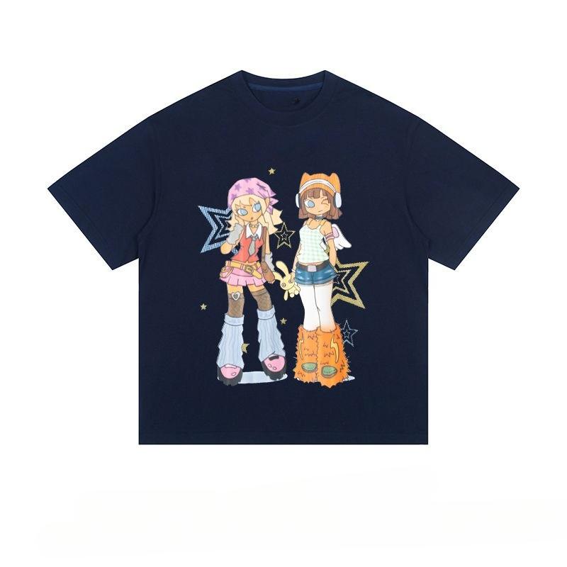 Japanese Harajuku Y2k Women's Cropped Grunge Clothing 2000s Tops Emo T Shirt for Women Goth Graphic Tees Female Clothing