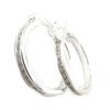 Les Trésors De Lily [C7560] - Silver 'Crystal' White Hoop Earrings 2.5 Cm 3 Mm