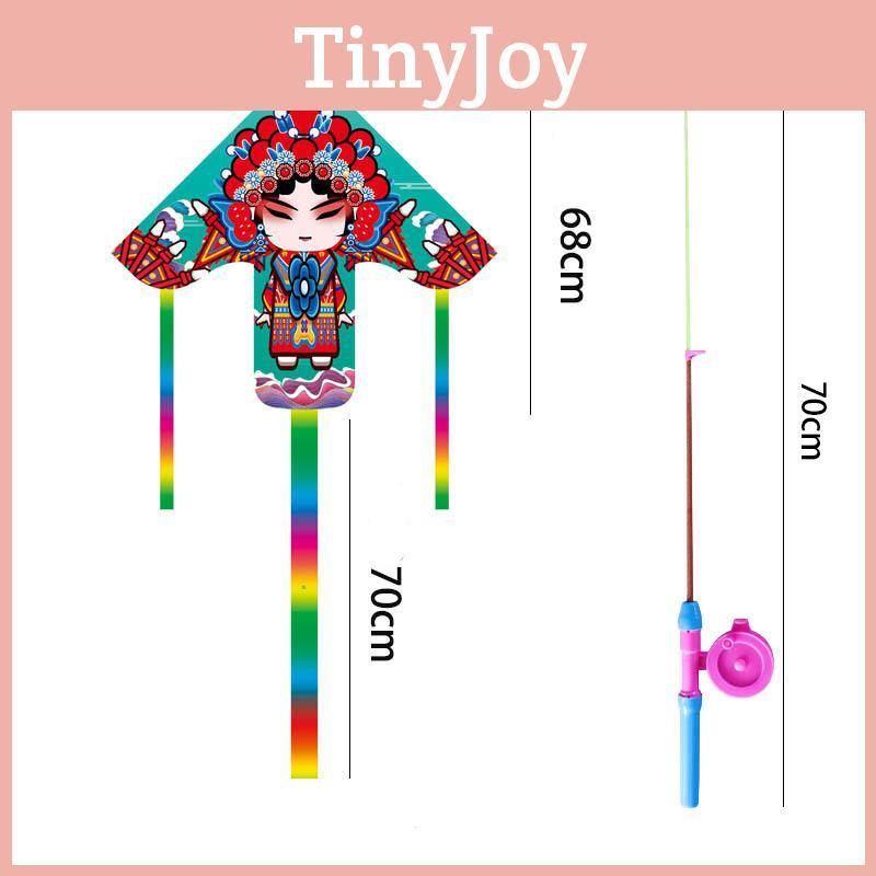 Plastic Triangle Kite For Kids With Glass Fiber Frame Handmade Modern Simple Style