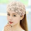 Винтажная сетчатая жемчужная широкая боковая повязка для девочек и женщин, повязка на голову с цветком, корейская кружевная повязка на голову