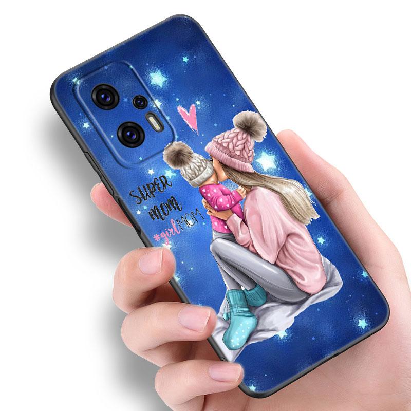 Чехол для телефона для мамы и девочки для Xiaomi POCO F2 F3 M2 M3 M4 X3 X4 Pro NFC F4 GT 5G F1 X2 C3 C31 C40 M5S, мягкий черный чехол из ТПУ