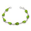 Натуральный камень Перидот Ручная работа Серебро 925 пробы Браслет 7-8" ASB-2968