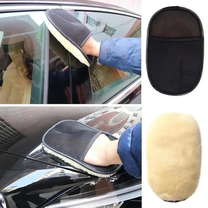 Wool Car Wash Gloves High Density Foaming Car Wash Gloves Cleaning Pads Polishing Wax Gloves Cleaning Tools 1/2/3/5PCS