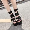 Women Gothic Shoes High Block Heel Hollow Out Sandals Gladiator Clubwear Shoes Platform Fashion Buckle Ankle Strap