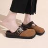 Fashion 2024 Metal Chain Slippers Outdoor Slides Slippers Women Shoes Woman Black Beige Round Cover Toe Waterproof Slippers Plus Size