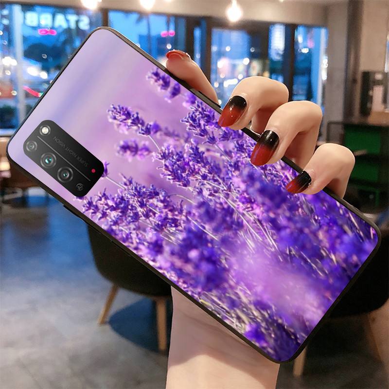 Простой чехол для телефона с лавандовыми фиолетовыми цветами для Huawei Honor 30 20 10 9 8 8x 8c v30 Lite view 7A pro